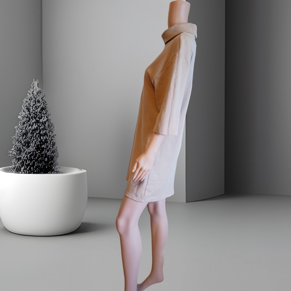 Zara Women's Oversized Turtleneck Cream Sweater Dress - Picture 8 of 16